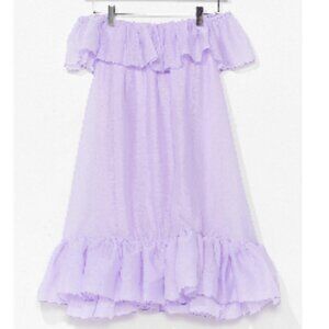 Nasty Gal Lilac Frill Strapless Mini Dress, Size 0